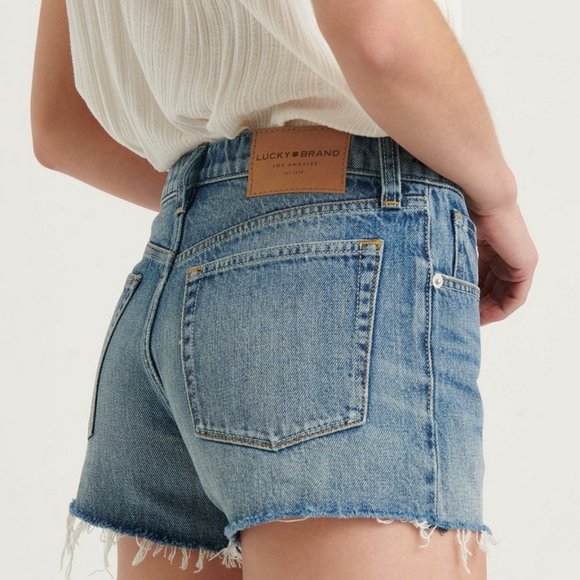 Brand New Women's Lucky Brand The Cuff Off Denim Button-fly Jean Shorts - Picture 2 of 13